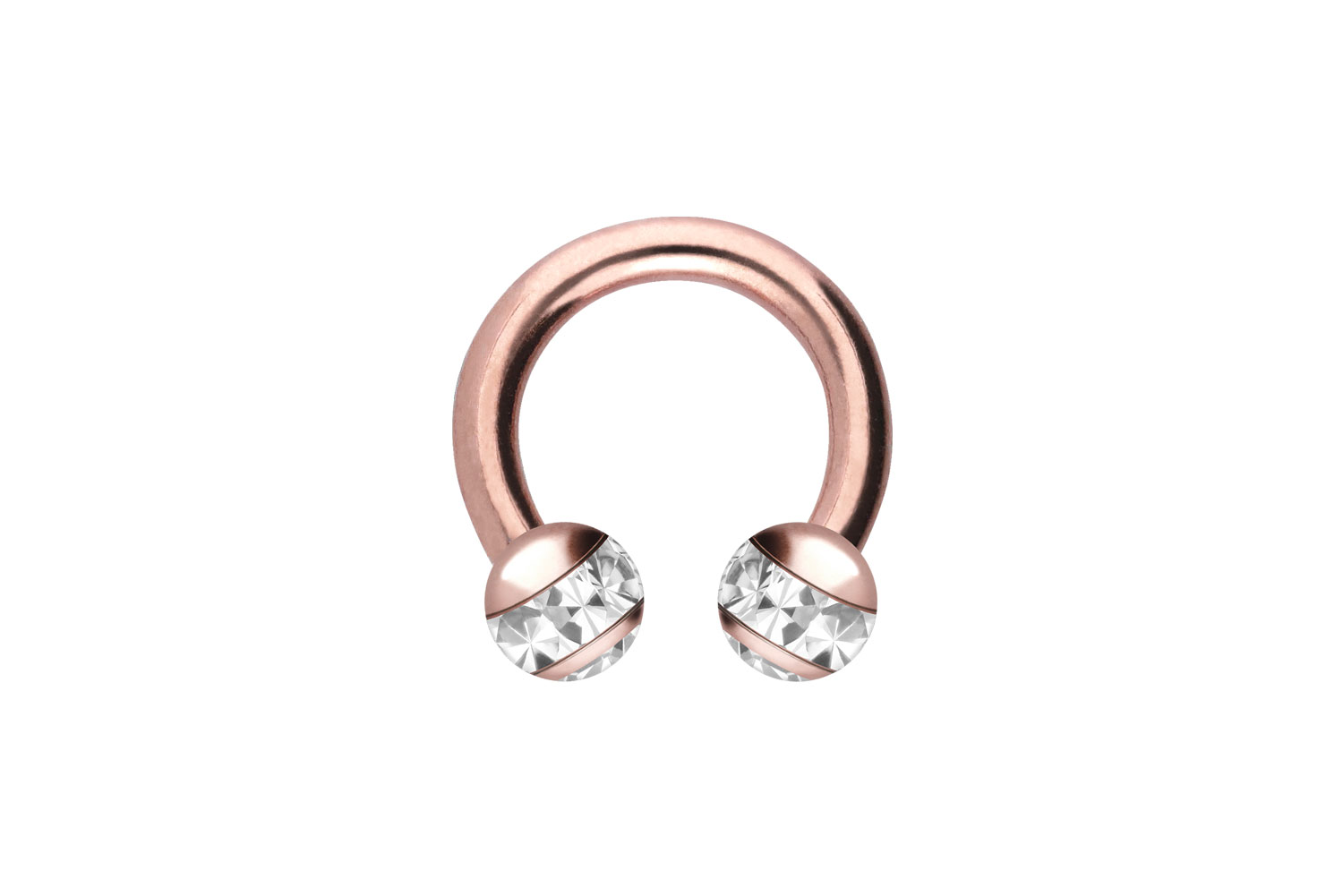 Chirurgenstahl Hufeisenring Piercing EPOXY-RING-KUGELN + KRISTALLE